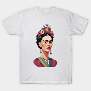 Frida's Eternal Gaze: Illustrated Tribute T-Shirt